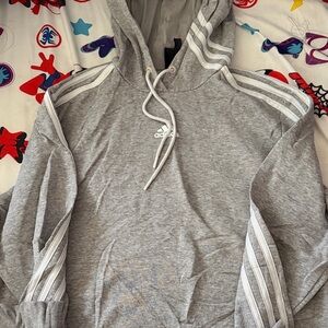 Adidas cropped grey hoodie